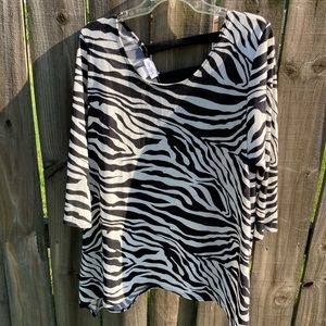 NWOT Star Vixen Zebra Print Shirt Size 2X